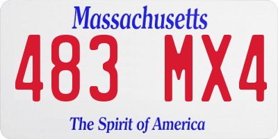 MA license plate 483MX4