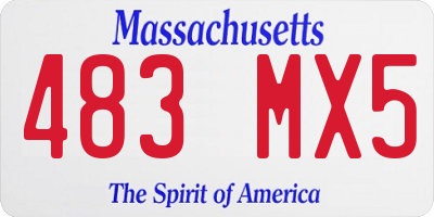 MA license plate 483MX5