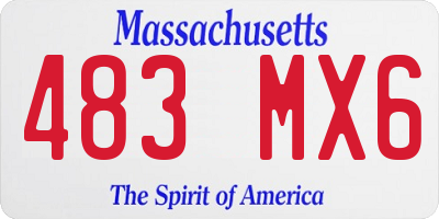 MA license plate 483MX6