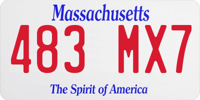 MA license plate 483MX7