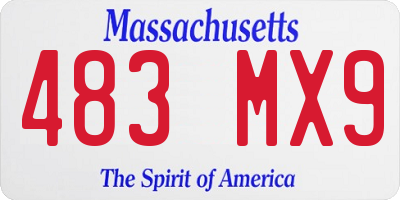 MA license plate 483MX9