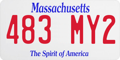 MA license plate 483MY2