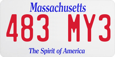 MA license plate 483MY3