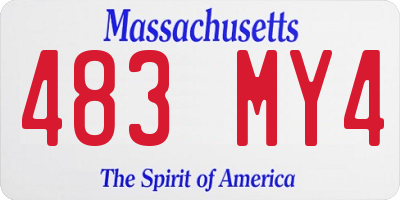 MA license plate 483MY4