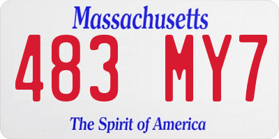 MA license plate 483MY7