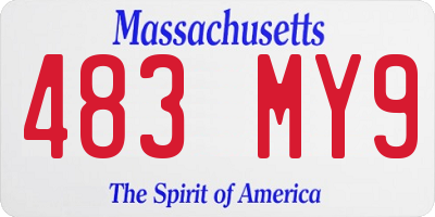 MA license plate 483MY9