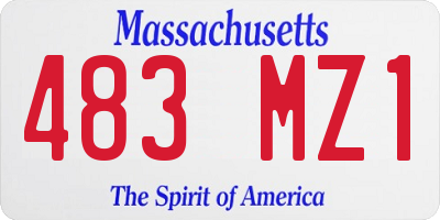 MA license plate 483MZ1