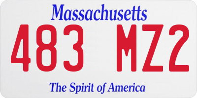 MA license plate 483MZ2