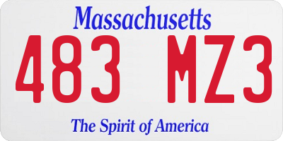 MA license plate 483MZ3