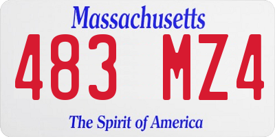 MA license plate 483MZ4
