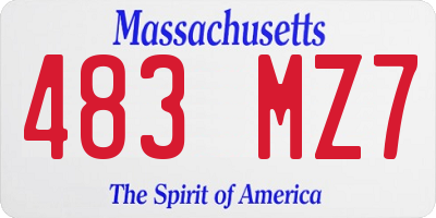MA license plate 483MZ7