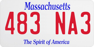 MA license plate 483NA3