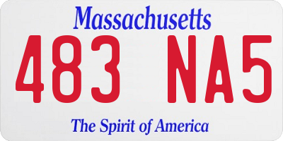 MA license plate 483NA5
