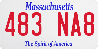 MA license plate 483NA8