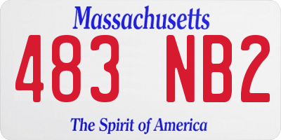 MA license plate 483NB2