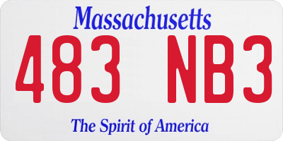 MA license plate 483NB3