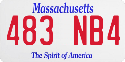 MA license plate 483NB4