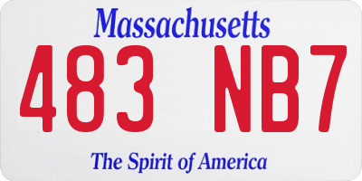 MA license plate 483NB7