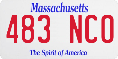 MA license plate 483NC0