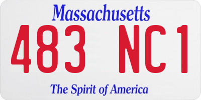 MA license plate 483NC1