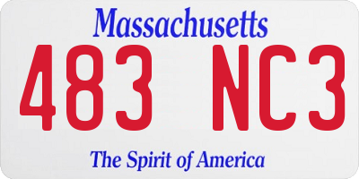 MA license plate 483NC3