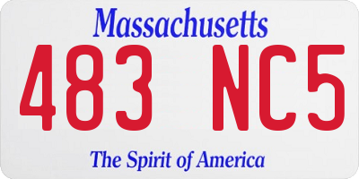 MA license plate 483NC5