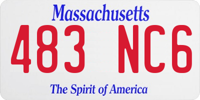 MA license plate 483NC6