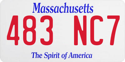 MA license plate 483NC7