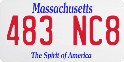 MA license plate 483NC8