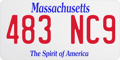 MA license plate 483NC9