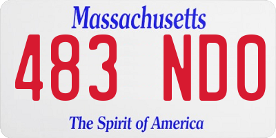 MA license plate 483ND0