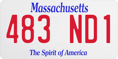 MA license plate 483ND1