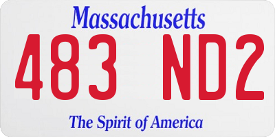 MA license plate 483ND2