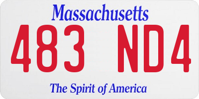 MA license plate 483ND4
