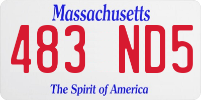 MA license plate 483ND5
