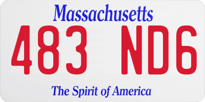 MA license plate 483ND6