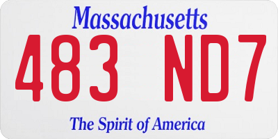 MA license plate 483ND7