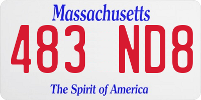 MA license plate 483ND8