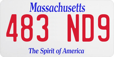 MA license plate 483ND9