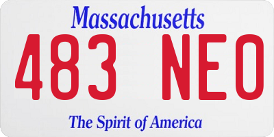 MA license plate 483NE0