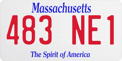 MA license plate 483NE1
