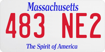 MA license plate 483NE2