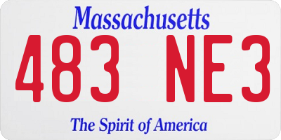 MA license plate 483NE3