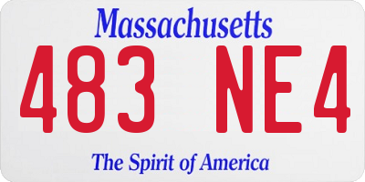 MA license plate 483NE4