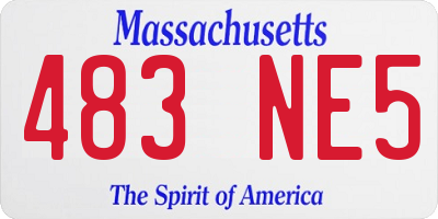 MA license plate 483NE5