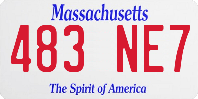 MA license plate 483NE7
