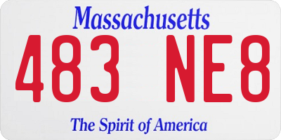 MA license plate 483NE8