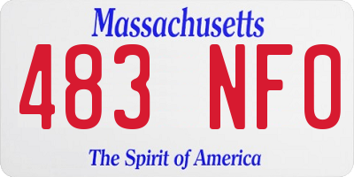 MA license plate 483NF0