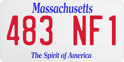 MA license plate 483NF1