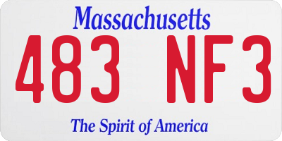 MA license plate 483NF3